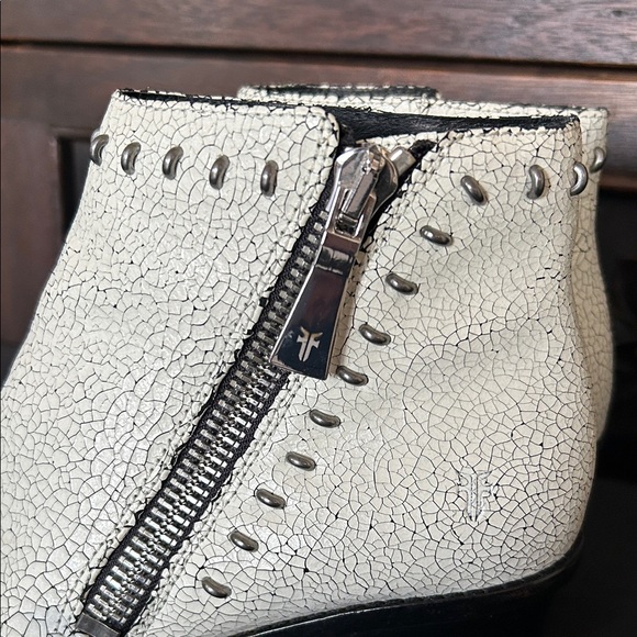 Frye Brielle Rebel Peep Toe Crackle Leather Bootie - Picture 5 of 17